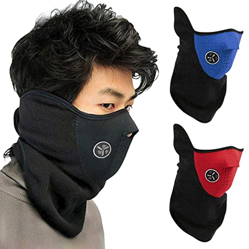 Petrichori Máscara Facial Máscara Deportiva para Montar a Prueba de Viento Protección Facial Equipo para Montar en Motocicleta Suministros Máscara de Ciclismo - Rojo