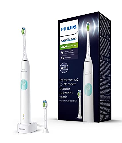 Philips Sonicare ProtectiveClean 4300 HX6807/51 - Cepillo dental sónico con programa de limpieza, control de presión y temporizador, color blanco