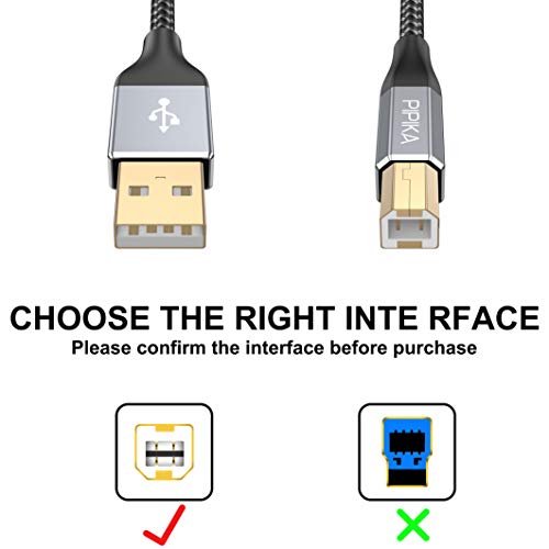 PIPIKA Cable Impresora [2M] Impresora Cable USB 2.0 A a B Compatible para Impresora HP, Epson,Canon,Brother, Lexmark,Escáner,Disco Duro,Fotografía Digital y Otros Dispositivos