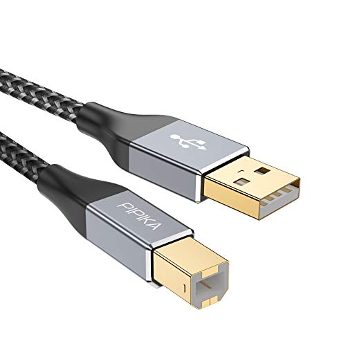 PIPIKA Cable Impresora [2M] Impresora Cable USB 2.0 A a B Compatible para Impresora HP, Epson,Canon,Brother, Lexmark,Escáner,Disco Duro,Fotografía Digital y Otros Dispositivos