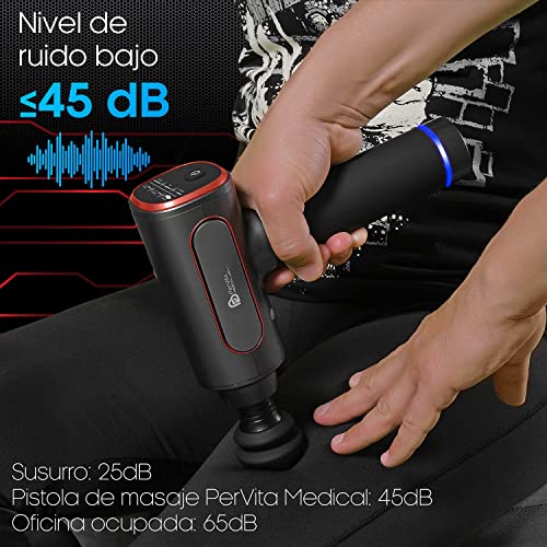 Pistola de Masaje Muscular, Masajeador de Músculos de Tejido Profundo con 6 Modos, Massage Gun Portátil, Profesional con 6 Cabezales de Masaje, Motor sin Escobillas hasta 3200 RPM/MIN