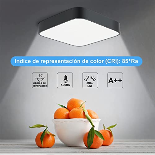 Plafon LED Techo, Lamparas de Techo, Lampara LED Techo 36W 5000K Lamparas de Techo Dormitorio Plafones LED Lampara LED Cocina Baño Sala de Estar Comedor Balcón [Clase de eficiencia energética A++]