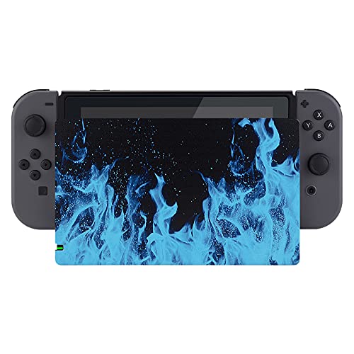 PlayVital Protector para Nintendo Switch Accesorios Dock Carcasa para Charging Dock Cover Cubierta de Polvo Anti-Rayas Placa Solid Funda para Nintendo Switch Dock-No Incluye Dock(Llama Azul)