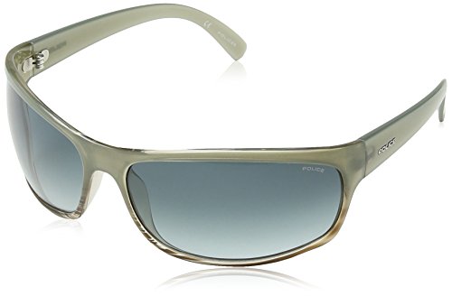 Police - Gafas de sol Deportivas S1863 Spectrum 1, SEMI MATT TRAMNSPARENT KHAKI FRAME/BLUE GRADIENT LENS