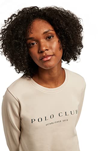 POLO CLUB Sudadera orgánica en Crudo con estampación Frontal