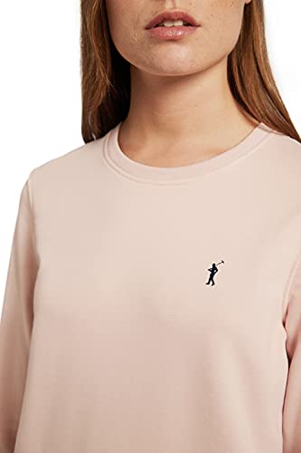 POLO CLUB Sudadera Orgánica Rosa Pastel con Cuello Redondo para Mujer