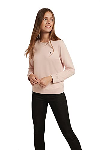 POLO CLUB Sudadera Orgánica Rosa Pastel con Cuello Redondo para Mujer