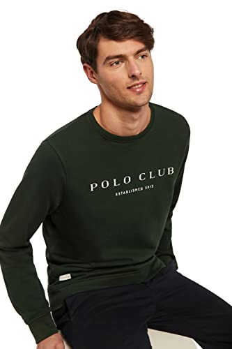 POLO CLUB Sudadera orgánica Verde de Cuello Redondo