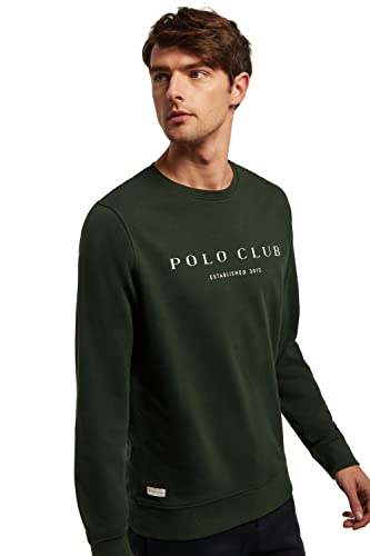 POLO CLUB Sudadera orgánica Verde de Cuello Redondo