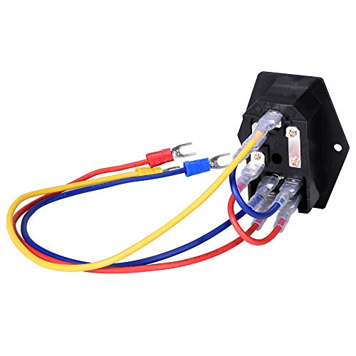 PoPprint Interruptor basculante ON/OFF 15A 250V Power Boat Rocker Switch AC Power con cable fusible para impresora 3D