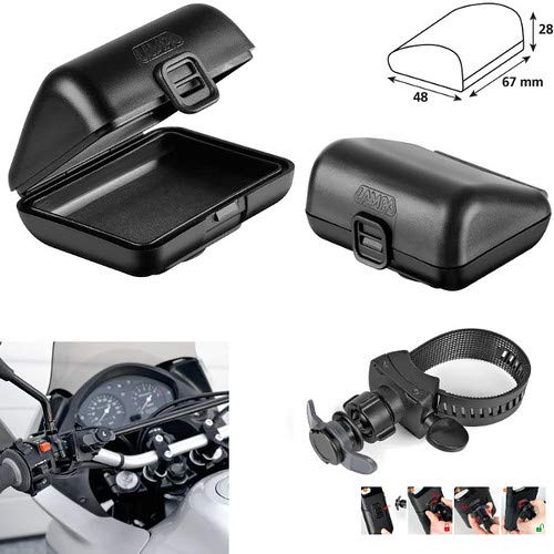 Porta telepass porta telepeaje 18> Telepass europeo portaobjetos impermeable funda rígida compatible con Cagiva Canyon 500 moto scooter lámpara manillar APPARADO AUTOSTRADAL