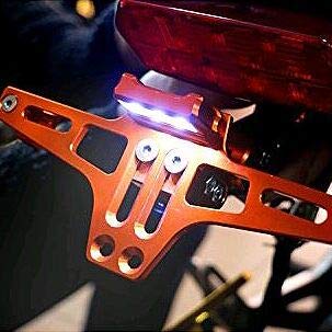 Portamatriculas Viene con Luz de Matrícula Led para K-T-M 1050 1090 1190 Adventure 1290 Super Adventure 1290 Super Adventure Duke 690 SMC RC390 RC200 GT 990 Super Duke-Naranja