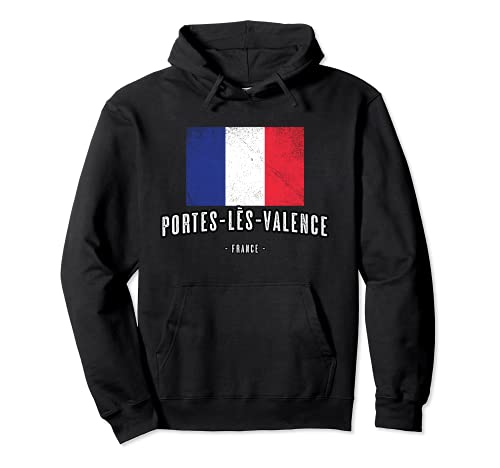 Portes-lès-Valence Francia | Ciudad - Bandera Drapeau - Sudadera con Capucha