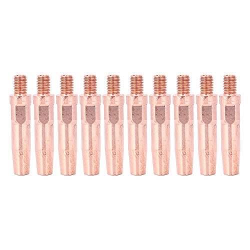 Prácticas puntas de contacto de antorcha de soldadura de rendimiento estable de cobre, circonio y cromo MIG, resistentes 10 piezas para soldadura industrial