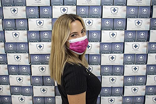 Pro Safe + Mascarillas Quirúrgicas Tipo IIR (120 uds.) - Filtración Bidireccional (99,9%) - Fabricado en España - 3 Capas (Burdeos)