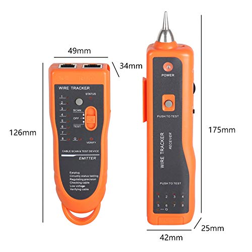 Probador de Cable Buscador de Líneas Rastreador de Cables Detector Línea de Red Ethernet Tester RJ11 RJ45 Cat5 Cat6