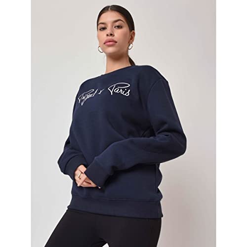 Project X Paris Sudadera unisex con logotipo de contraste, azul, L