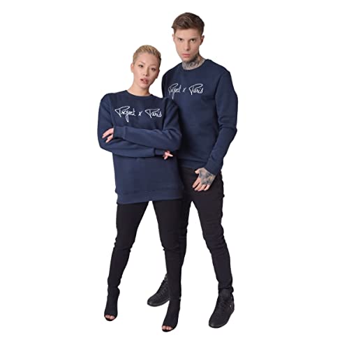 Project X Paris Sudadera unisex con logotipo de contraste, azul, L