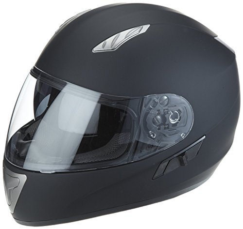 Protectwear Casco de moto mate negro con visera solar integrada H520-ES Tamaño S