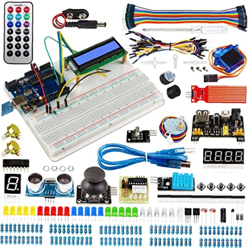 Proyectos Kit de Inicio Kit de Elementos electrónicos Super Starter Circuit Breadborad Kit Compatible con Arduino Industrial Controller