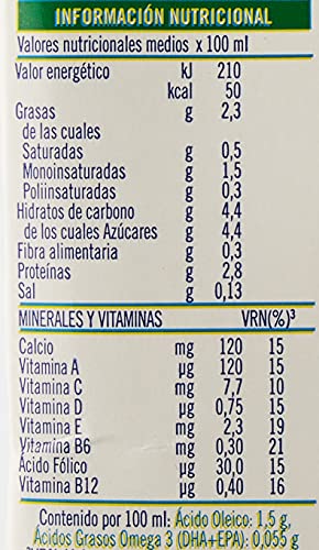 Puleva Omega 3 Leche con Avena, 6 x 1L