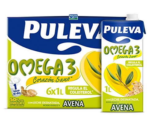 Puleva Omega 3 Leche con Avena, 6 x 1L