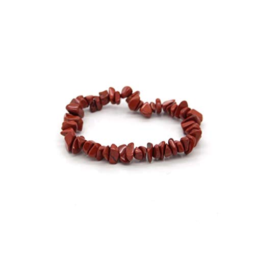 Pulsera Chip de Jaspe Rojo Minerales y Cristales, Belleza energética, Meditacion, Amuletos Espirituales