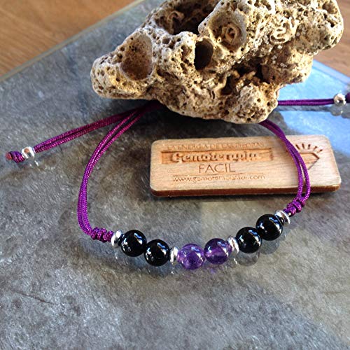 Pulsera turmalina negra y amatista - GEMOTERAPIA FACIL