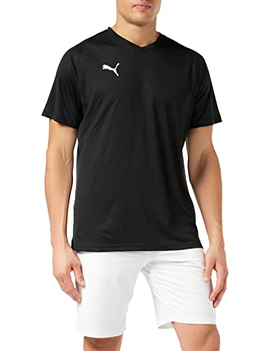 PUMA Liga Core H Camiseta de Manga Corta, Hombre, Negro/Blanco Black White, S