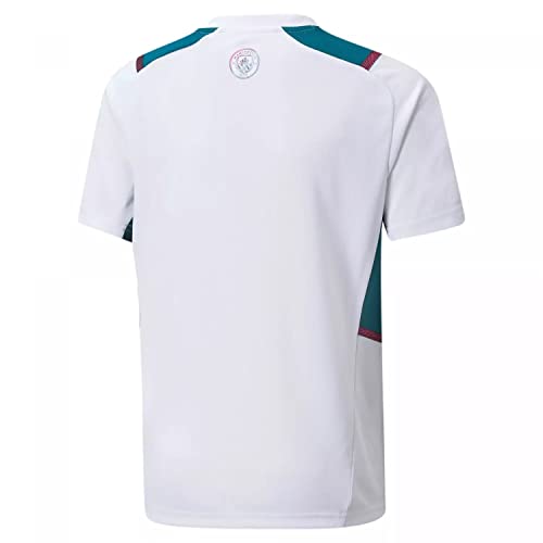 Puma Manchester City Temporada 2021/22, Equipación de Juego, Camiseta, Unisex-Child, White-Ocean Depths, 128