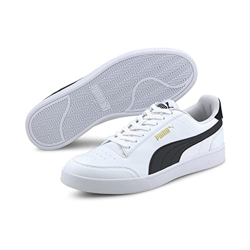 PUMA Shuffle, Zapatillas Unisex Adulto, Blanco (White Black Team Gold), 44 EU