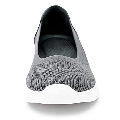 Puxowe Zapatos Tejer Mujer Comoda Casual Mesh Ligero Antideslizante Zapatillas Sneakers Classic Slip On Andar Bambas Mocasines 39.5 EU Deep Gray