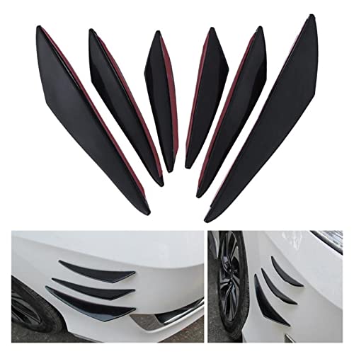 QIQIBAIHUO 6 unids Universal Black Carbon Carbon Car Styling Accessories Delantero Parachoques Labio de Caucho Splitter Spoiler Canard Valence Etiqueta (Color : Carbon Fiber)