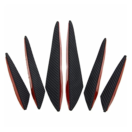 QIQIBAIHUO 6 unids Universal Black Carbon Carbon Car Styling Accessories Delantero Parachoques Labio de Caucho Splitter Spoiler Canard Valence Etiqueta (Color : Carbon Fiber)