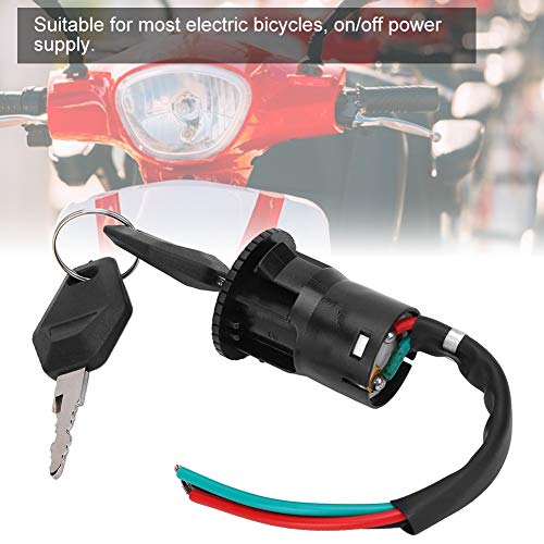 Qirg Cerradura de Puerta Eléctrica, Seguridad, Bicicleta Eléctrica, Fuente de Alimentación, Cerradura, Práctica, Profesional, Duradera, 5 Juegos para Scooter Eléctrico para Bicicleta Eléctrica