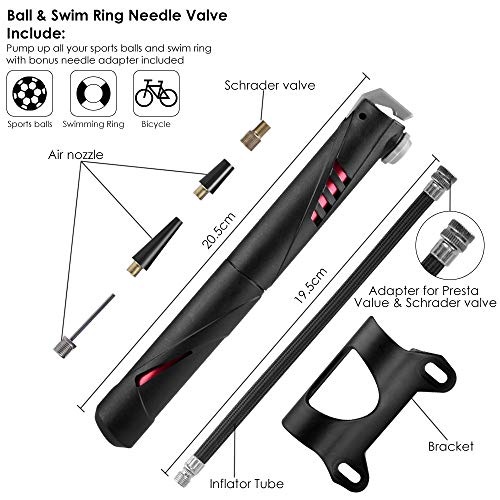Qoosea Kit de Reparación de Bicicletas 120 PSI Mini Bomba 16 in 1 Kit de Herramientas Multifunción para Libre Camping al Aire