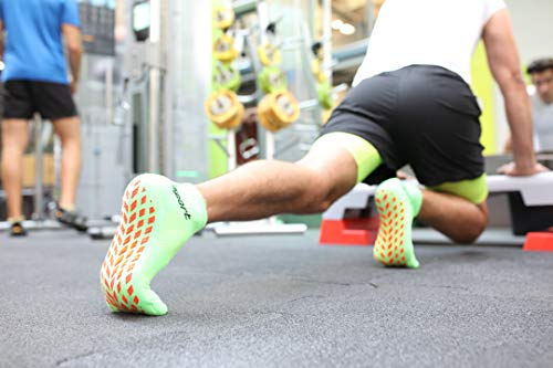 Rainbow Socks - Hombre Mujer Calcetines Antideslizantes de Deporte - 2 Pares - Naranja Verde - Talla 42-43