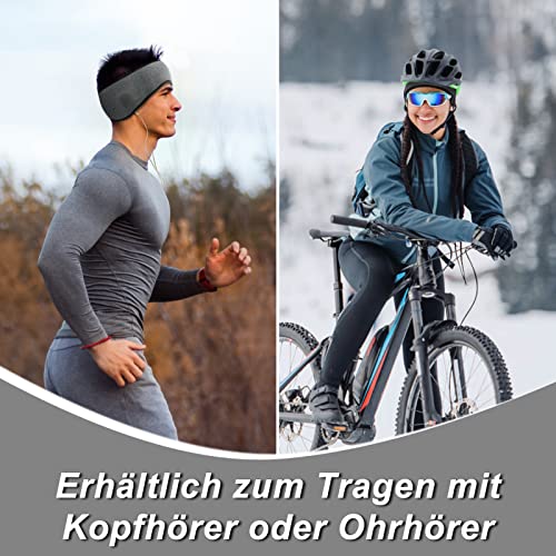 Raoclay Cinta Pelo Deporte para Invierno y Deporte, Cinta Pelo Hombre Mujer Casco de Bicicleta Orejeras Inviern, Frente elástico Cinta Cabeza Deporte Para Senderismo, Correr, Ciclismo, 2 Piezas