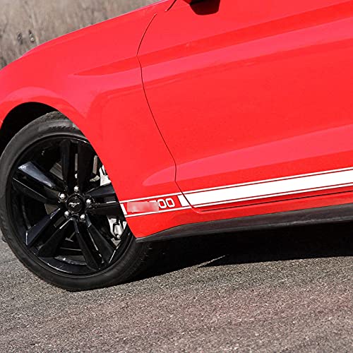 Raya Del Coche Pegatinas Etiqueta Engomada De La Puerta Lateral Del Coche, Para Ford Mustang Gt 500 2015-2017 Rally Racing Stripes Vinilo Calcomanía Gráfico Cuerpo Puerta Lateral Falda Pegatinas