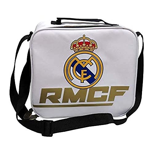 Real Madrid Merienda Bolsas Fiambreras bento-Porta Alimentos Artículos para el hogar Unisex Adulto, Compuesto, Blanco, única