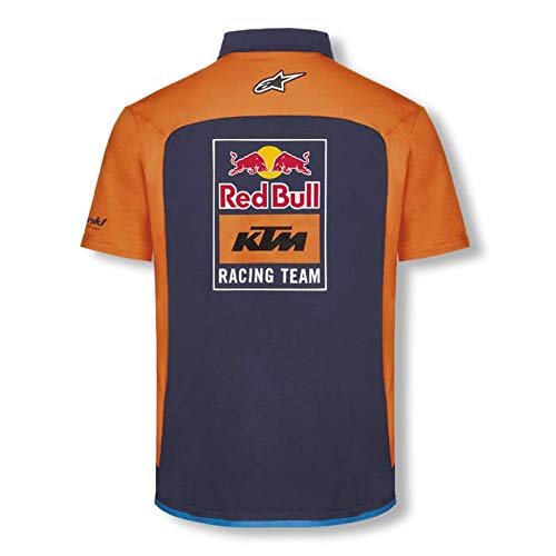 Red Bull KTM Official Teamline Camisa Polo, Azul Hombres Large Camiseta Manga Corta, KTM Racing Team Original Ropa & Accesorios