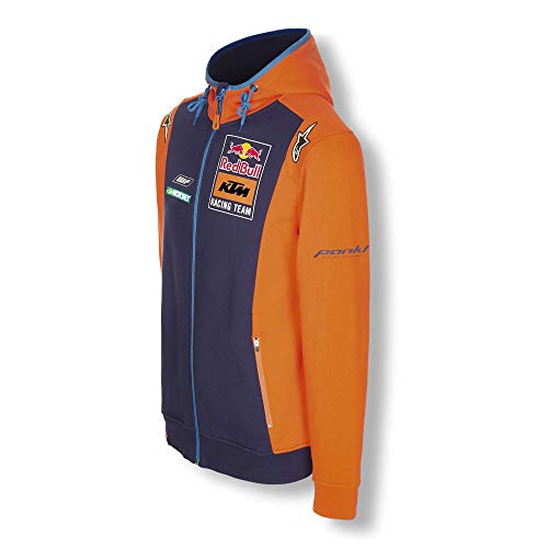 Red Bull KTM Official Teamline Zip Sudadera con Capucha, Azul Hombres XX-Large Hoodie, KTM Racing Team Original Ropa & Accesorios