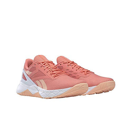 Reebok womens Nanoflex Cross Trainer, Twisted Coral/Aura Orange/White, 11 US