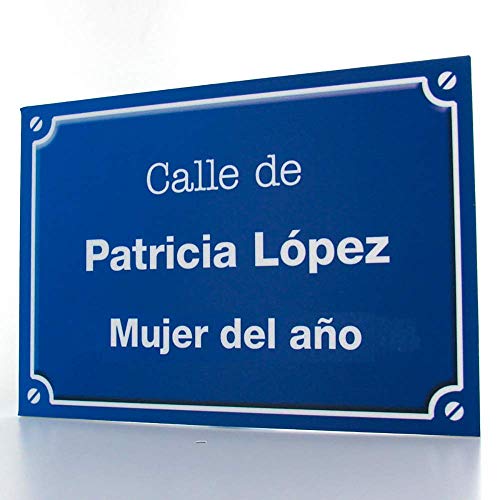 Regalo Divertido para cumpleaños, Navidad, Aniversario, Día del Padre, Día de la Madre, San Valentín, inauguración de una casa, Despedida del Trabajo. Placa de Calle Personalizada (Azul)