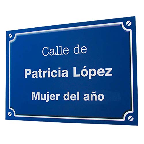 Regalo Divertido para cumpleaños, Navidad, Aniversario, Día del Padre, Día de la Madre, San Valentín, inauguración de una casa, Despedida del Trabajo. Placa de Calle Personalizada (Azul)