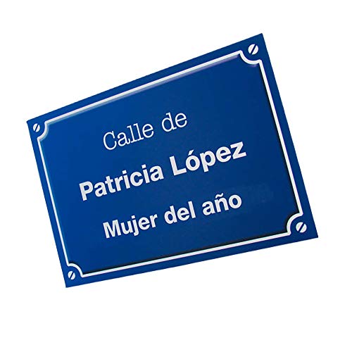 Regalo Divertido para cumpleaños, Navidad, Aniversario, Día del Padre, Día de la Madre, San Valentín, inauguración de una casa, Despedida del Trabajo. Placa de Calle Personalizada (Azul)