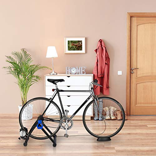 Relaxdays Rodillo Bicicleta Plegable para Ruedas de 26 - 28 Pulgadas, Antideslizante, Acero, 41 x 54,5 x 60 cm, Negro