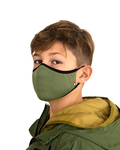 Relaxsan UNIMA KIDS [Verde] – Banda de cortesía Boca Nariz – NIÑOS 6-10 AÑOS - ultraligera hilo Dryarn y plata X-Static lavable y reutilizable