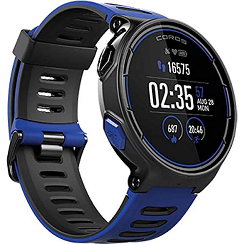 Reloj deportivo GPS Coros PACE con monitorización de frecuencia cardíaca en la muñeca | Incluye funciones de correr, ciclismo, natación y triatlón además de altímetro/barométrico (Azul)