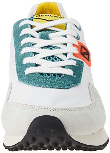 Replay 81 M-Drum Wave, Zapatillas Hombre, 2964 White Torquoise Orange, 43 EU